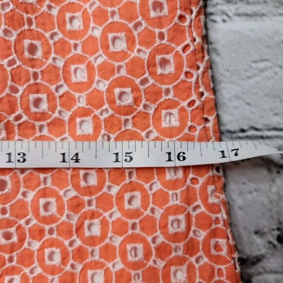 Jude Connally 100% Cotton Orange White Geometric Sleeveless Dress Size S - Picture 10 of 12